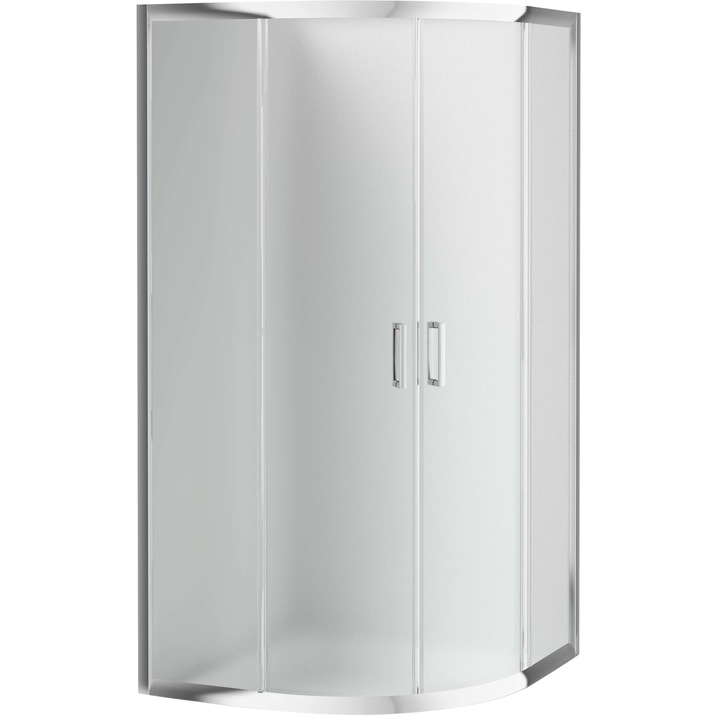 Cabina dus Deante, KYP 651K, semirotund,90 cm x 90 cm, sticla de 5 mm, brumata, profil crom