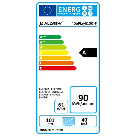 Televizor Allview 40ePlay6100-F, 101 cm, Smart Android, Full HD, LED, Clasa A