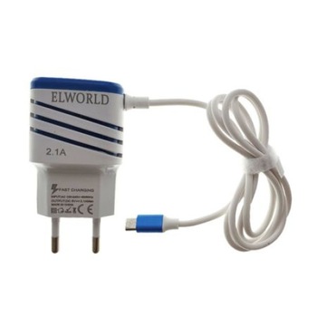 Incarcator de perete 2.1A, cu cablu micro USB si 2 porturi USB Incarcator de perete 2.1A, cu cablu micro USB si 2 porturi USB