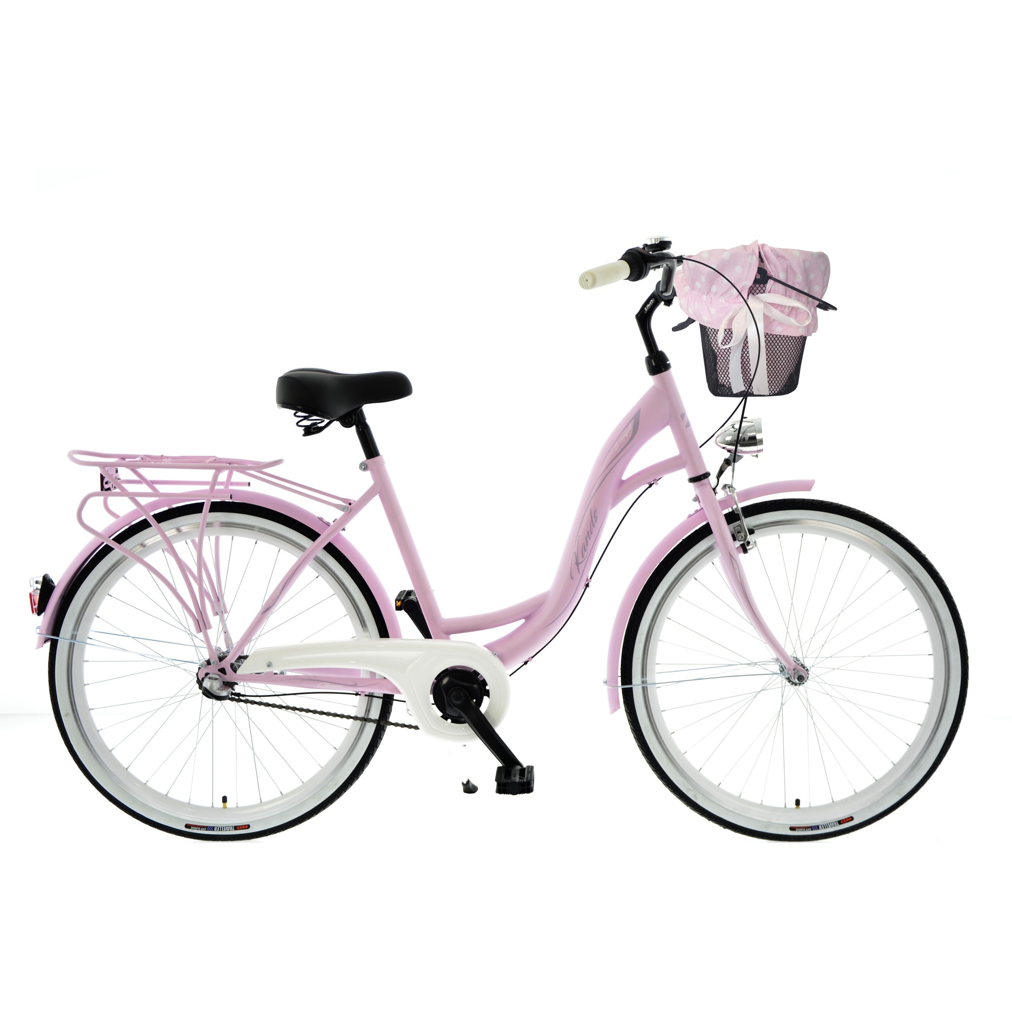 maniac Foresight Retouch Bicicleta Dama Kands® S-Comfort 3 viteze Roti din aluminiu marimea 26" Roz  Cadru 18'', 155-180 cm inaltime, Cu cos, Lumini cu leduri - eMAG.ro