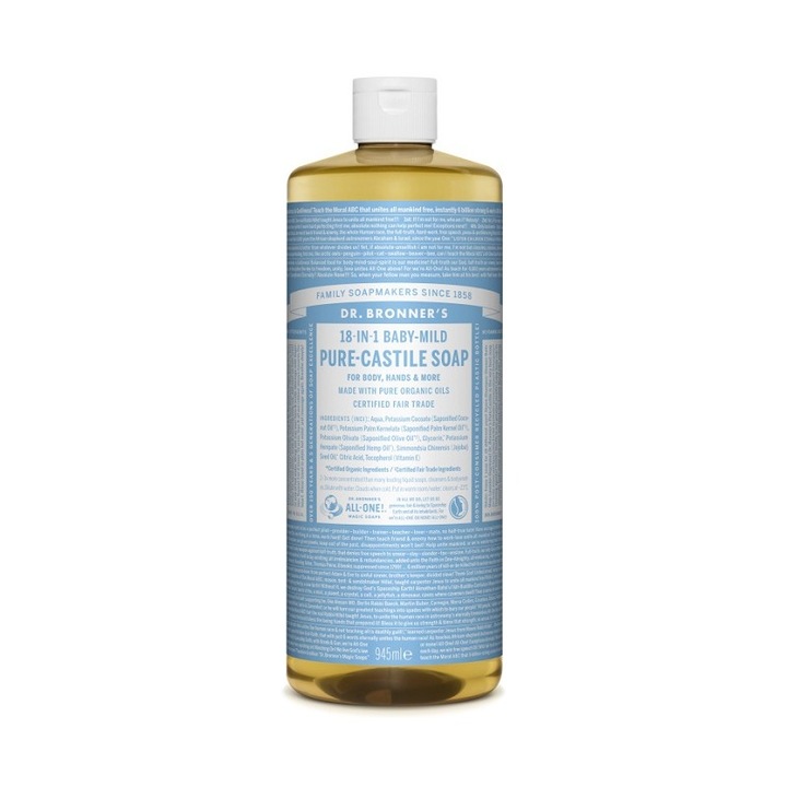 Sapun lichid de Castilia 18-in-1 Inodor, 945 ml -Dr.Bronner's
