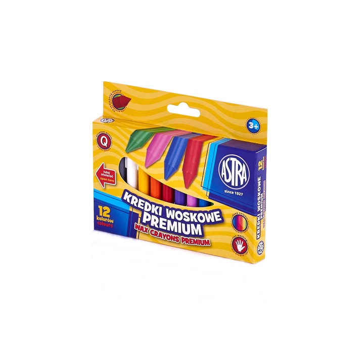 Kredki Woskowe Premium 12 kolorów bls