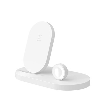 Dock incarcare wireless Belkin 2 in 1, pentru Iphone si Apple Watch, 7.5W, 1x USB-A, alb Dock incarcare wireless Belkin 2 in 1, pentru Iphone si Apple Watch, 7.5W, 1x USB-A, alb