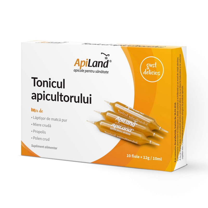 Tonicul apicultorului, ApiLand, 10 fiole x 12g