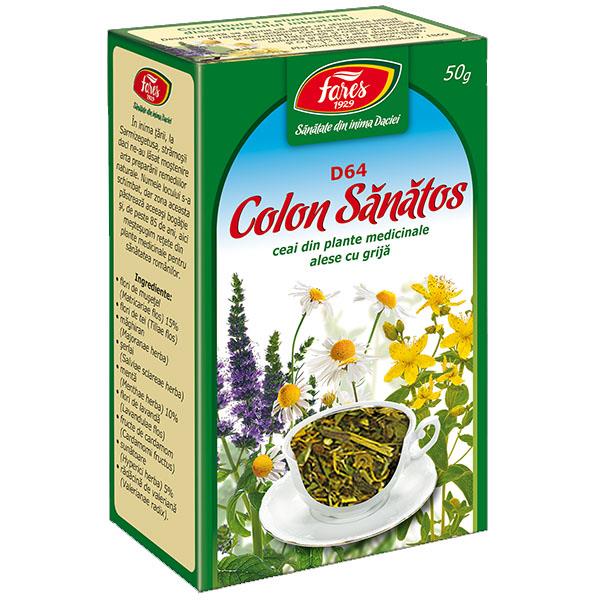 Colon sănătos (colon iritabil), D64, ceai la pungă, Fares