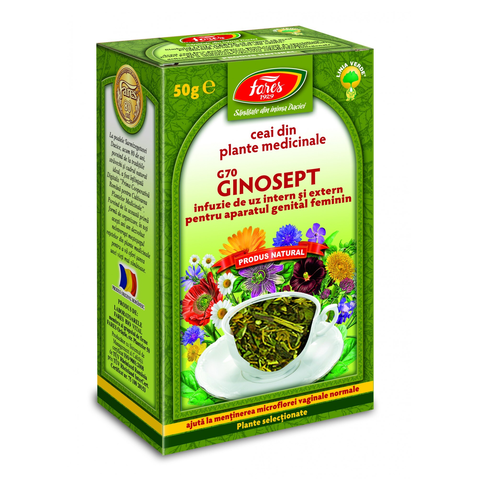 Ginosept, pentru aparatul genital feminin, punga a 50 gr