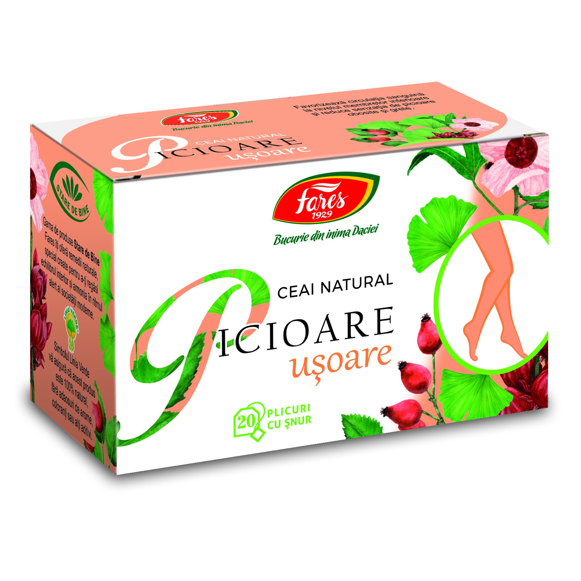 Picioare usoare, 20 pliculete cu snur