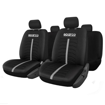 Set huse scaune auto Universale, Sparco, Bancheta Rabatabila, Poliester, Negru, 11 piese Set huse scaune auto Universale, Sparco, Bancheta Rabatabila, Poliester, Negru, 11 piese