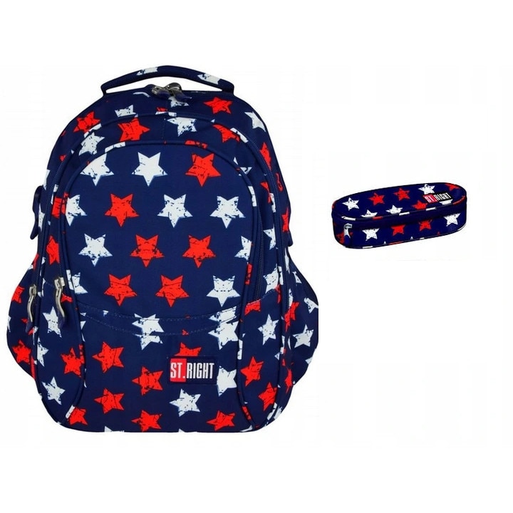 Set Rucsac scoala, 2 elemente, stea, penar, multicolor