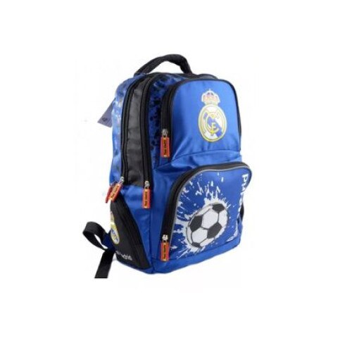 Rucsac scoala, real madrid, carcasa creion cu accesorii + geanta + tub + stilou, multicolor