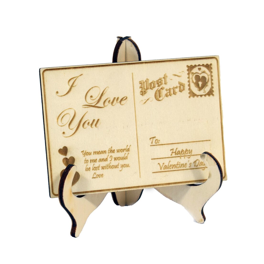 Felicitare din Lemn Valentine's - EN