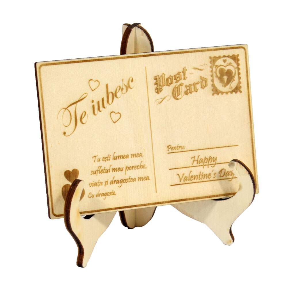 Felicitare din Lemn Valentine's - RO