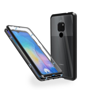 Carcasa magnetica pentru Huawei Mate 20, Sticla, 360 °, Negru Carcasa magnetica pentru Huawei Mate 20, Sticla, 360 °, Negru