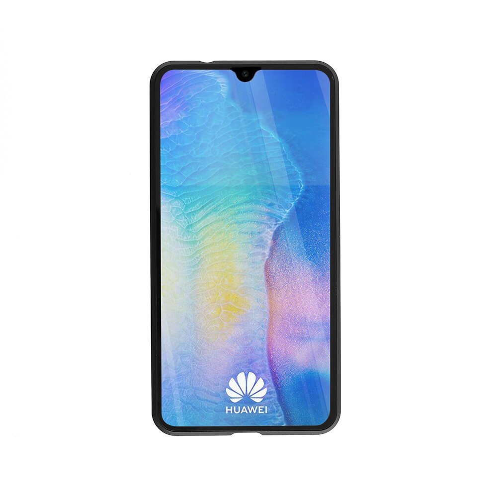 Husa magnetica 360° pentru Huawei Mate 20, Fashion Case, Aluminiu/Sticla, Negru