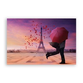 Tablou Canvas - Franta, Paris, Turnul Eiffel, Oras, Cladiri, Pereche, Umbrela, Iubire, Romantic, 20 x 30 cm Tablou Canvas - Franta, Paris, Turnul Eiffel, Oras, Cladiri, Pereche, Umbrela, Iubire, Romantic, 20 x 30 cm