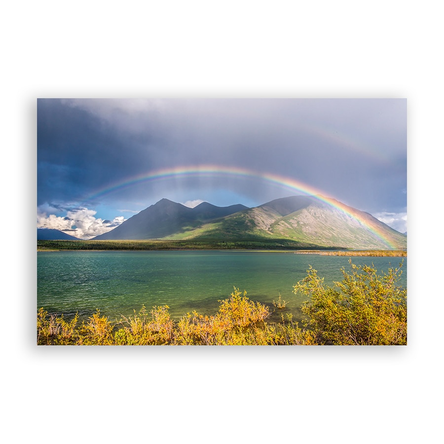 Tablou Canvas - Natura, Peisaj, Padure, Lac, Munte, Curcubeu, 40 x 60 cm