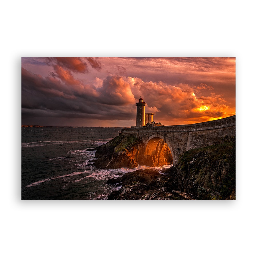 Tablou Canvas - Natura, Peisaj, Stanca, Pod, Apus de soare, 40 x 60 cm