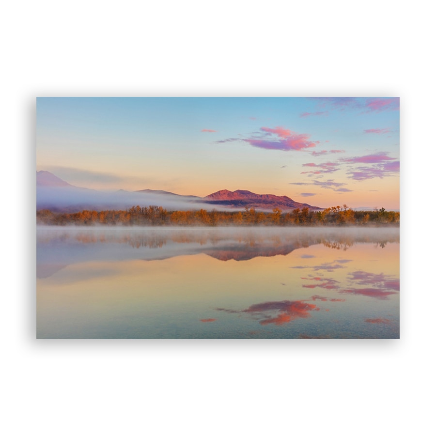 Tablou Canvas - Natura, Peisaj, Lac, Padure, Toamna, Apus de soare, 80 x 120 cm
