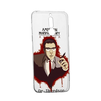 Husa de protectie American Horror Dr. Thredson, pentru LG K40 / K12 Plus, rezistenta la uzura, anti-alunecare, din silicon Premium, 518 Husa de protectie American Horror Dr. Thredson, pentru LG K40 / K12 Plus, rezistenta la uzura, anti-alunecare, din silicon Premium, 518