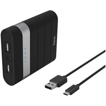 Acumulator extern Hama SoftTouch, 10400mAh, Negru Acumulator extern Hama SoftTouch, 10400mAh, Negru
