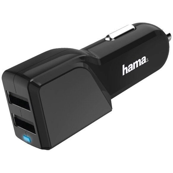 Adaptor incarcare auto USB Hama 2 porturi USB, 4.8A, Negru