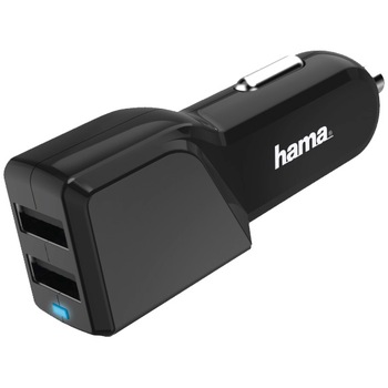 Adaptor incarcare auto USB Hama 2 porturi USB, 4.8A, Negru Adaptor incarcare auto USB Hama 2 porturi USB, 4.8A, Negru