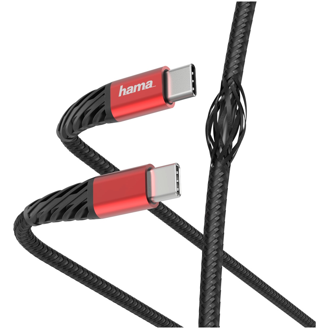 Cablu de date Hama Extreme, USB, USB-C - USB-C, 1.5m, Negru/Rosu