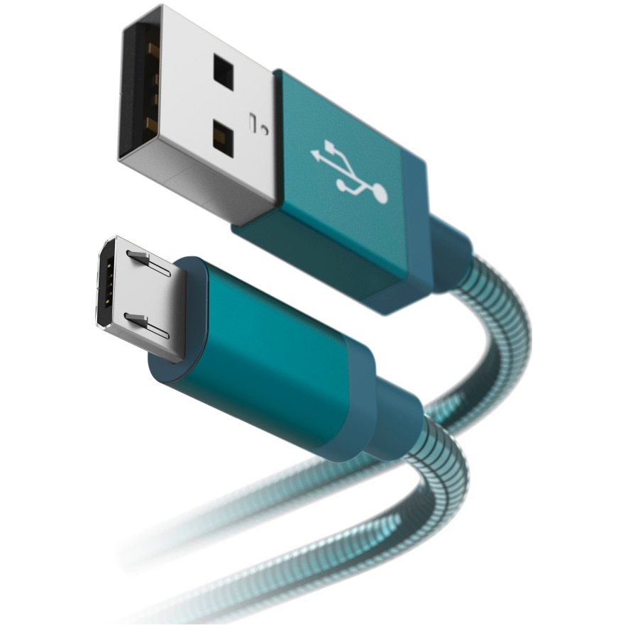 Cablu de date Hama, metal, 1.5m, Albastru