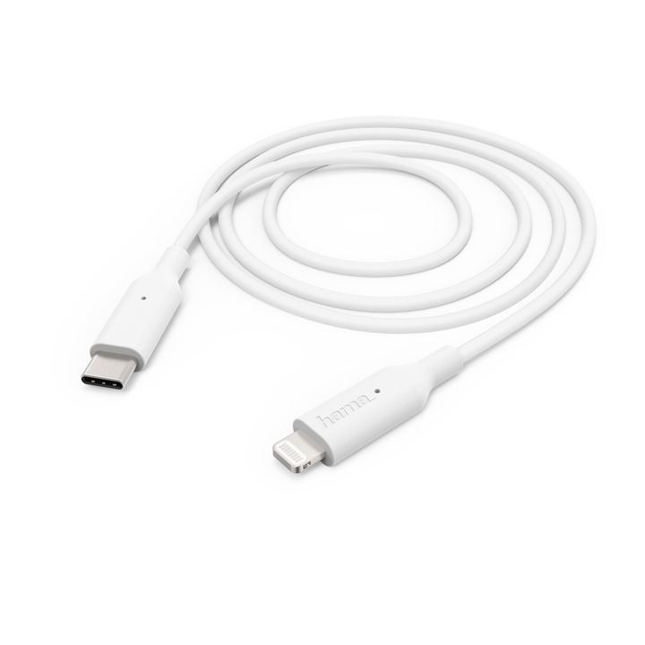 Hama Adat/töltő kábel USB Tip C - lightning, 1m, Fehér