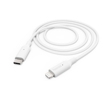 Cablu Hama incarcare/date USB Tip C - lightning, 1m, Alb Cablu Hama incarcare/date USB Tip C - lightning, 1m, Alb