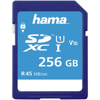Card de memorie SDXC Hama 256GB, Clasa 10, UHS-I, 45MB/s Card de memorie SDXC Hama 256GB, Clasa 10, UHS-I, 45MB/s