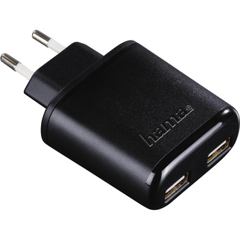 Incarcator USB Hama 2x USB, 4, 8 A, Negru Incarcator USB Hama 2x USB, 4, 8 A, Negru