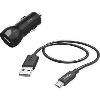 Set incarcare auto Hama: Incarcator Auto si Cablu micro USB, 2.4 A, Negru Set incarcare auto Hama: Incarcator Auto si Cablu micro USB, 2.4 A, Negru