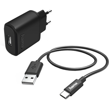 Set incarcare Hama Incarcator Priza, USB Tip C, 2.4A, Negru Set incarcare Hama Incarcator Priza, USB Tip C, 2.4A, Negru