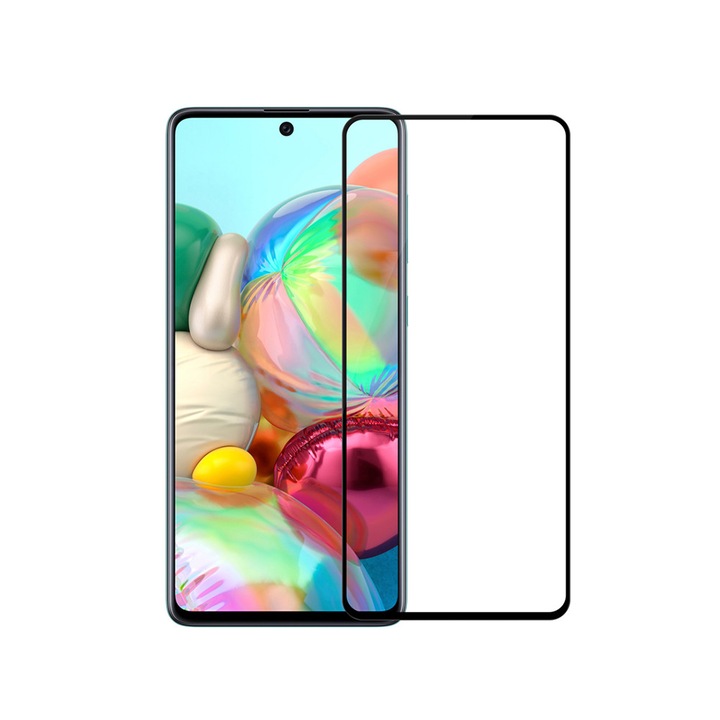 Стъклен Протектор 5D Full Glue за Samsung Galaxy A71 (2019), Черен