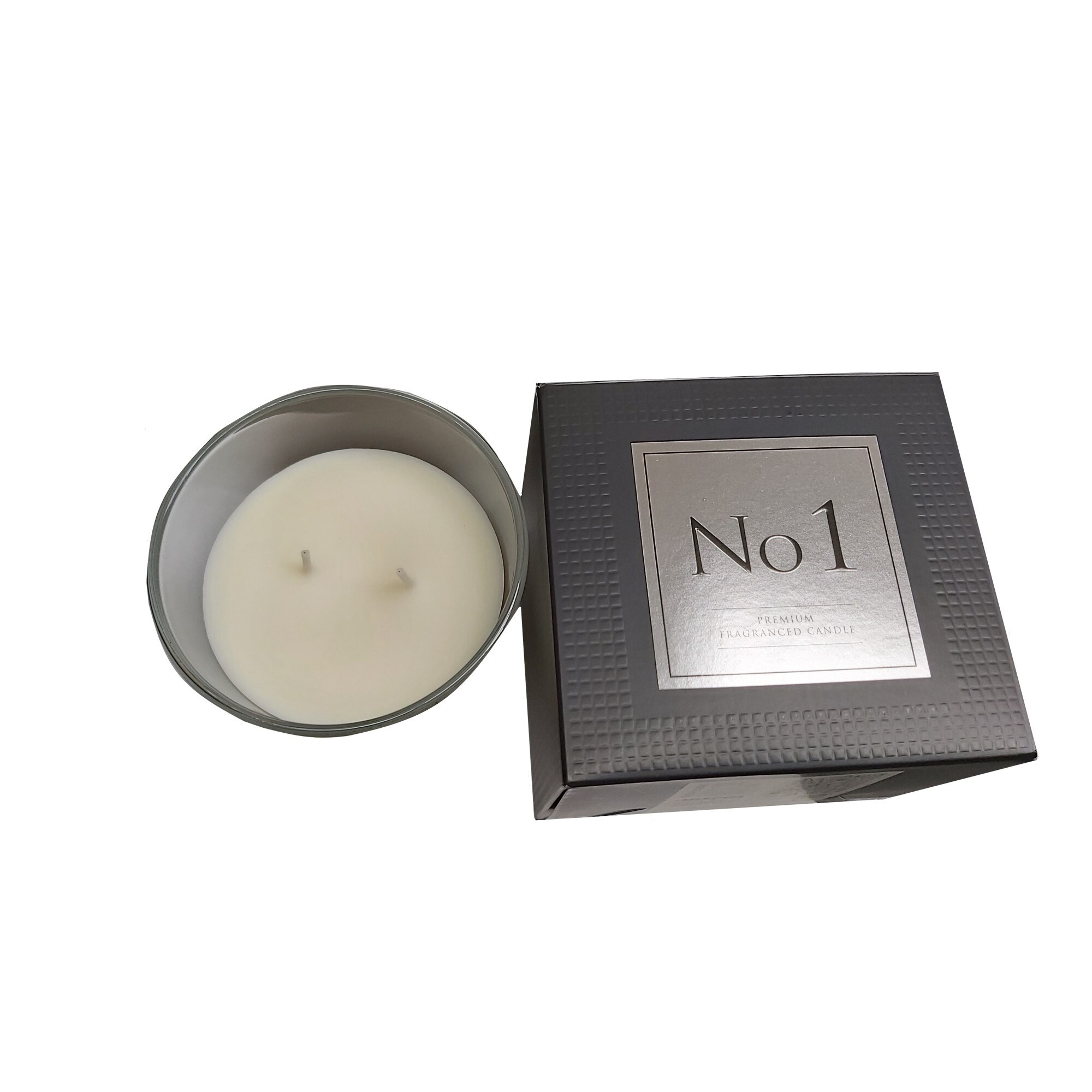 Ароматизирана стъклена свещ с капак и два пламъка Bispol с интензивен ...