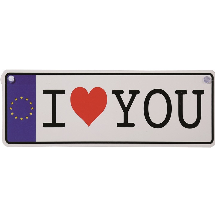 OOTB rendszámtábla "I Love You'' felírattal