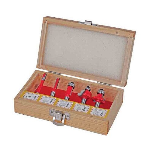 Set 5 freze profilate Router bits ø8mm tip C, Raider 158302