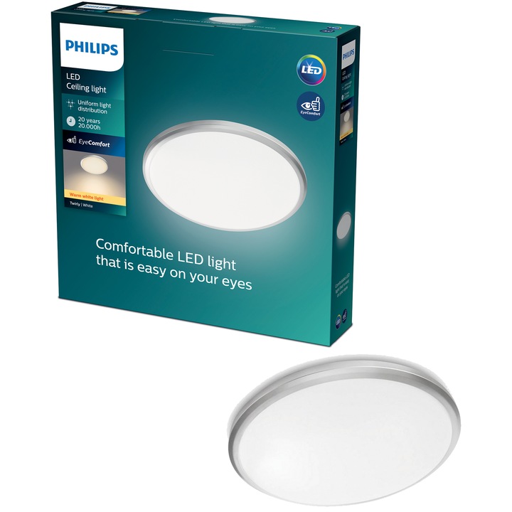 Philips myLiving Twirly integrált LED mennyezeti lámpa, 12W (72W), 1200 lm, meleg fehér fény, IP20, 29 cm