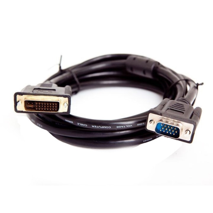 Cablu VGA-DVI-I, 24+5 Pini, 1.5m Lungime - Conectare Video pentru Monitor sau Proiector -