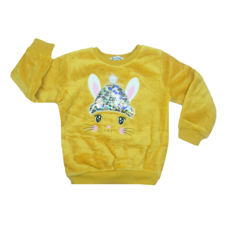 Pulover maneca lunga fetite Happy House HH185G-1, Galben