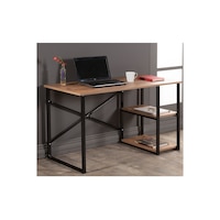 Birou cu rafturi metal Colbin Homs, 120x70x60 cm