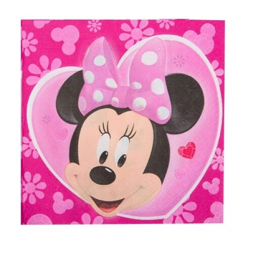 Set 30 bucati sertevele masa, model Minnie Mouse, 33x33 cm
