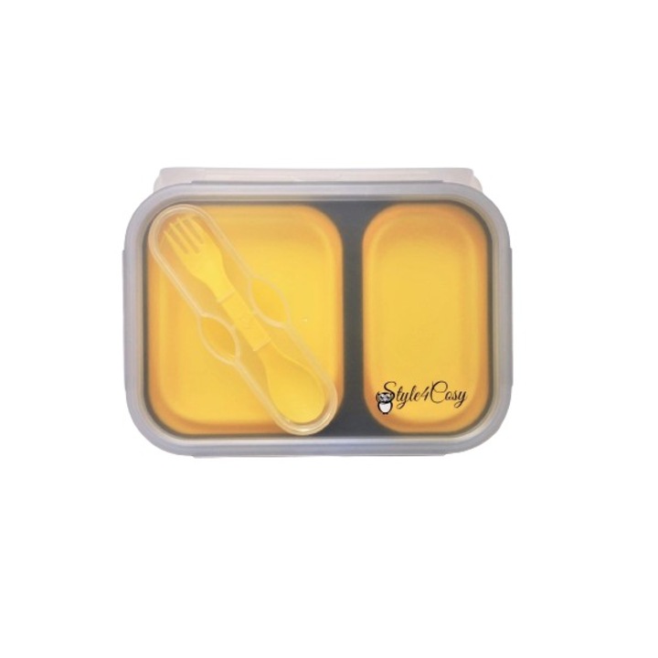 Кутия за храна, Силиконова, Сгъваема, Clip&Close, Style4Cosy, 21,5 cm, Yellow, 1000 мл