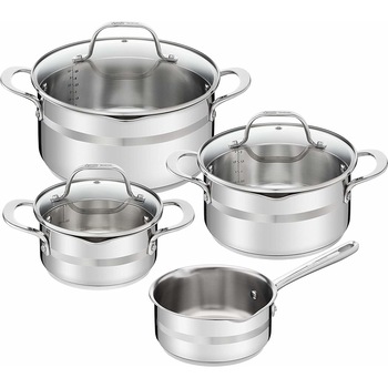 Set oale Tefal Jamie Oliver, inductie, baza 3 straturi, indicator nivel, otel inoxidabil Set oale Tefal Jamie Oliver, inductie, baza 3 straturi, indicator nivel, otel inoxidabil