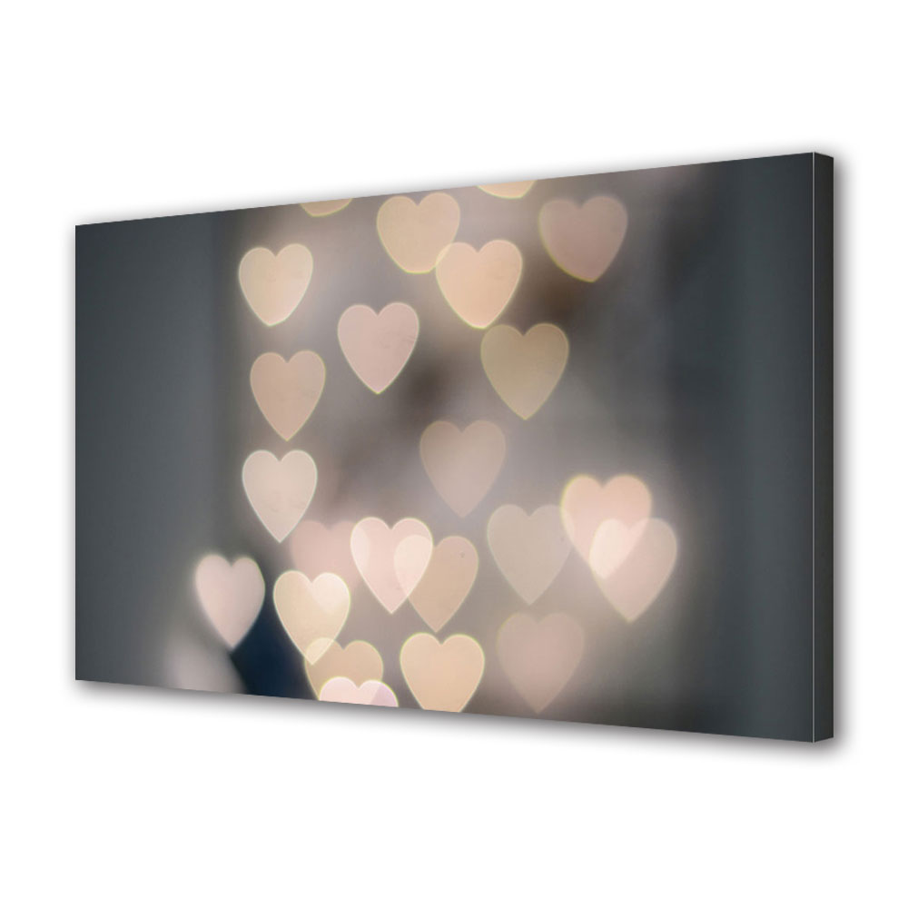 Tablou Canvas Premium Heartwork TrueColor Colectia Ziua Indragostitilor, Dragobete, Valentine's Day, Inimioare roz deschis, Decoratiuni Moderne pentru Casa, 50 x 70 cm