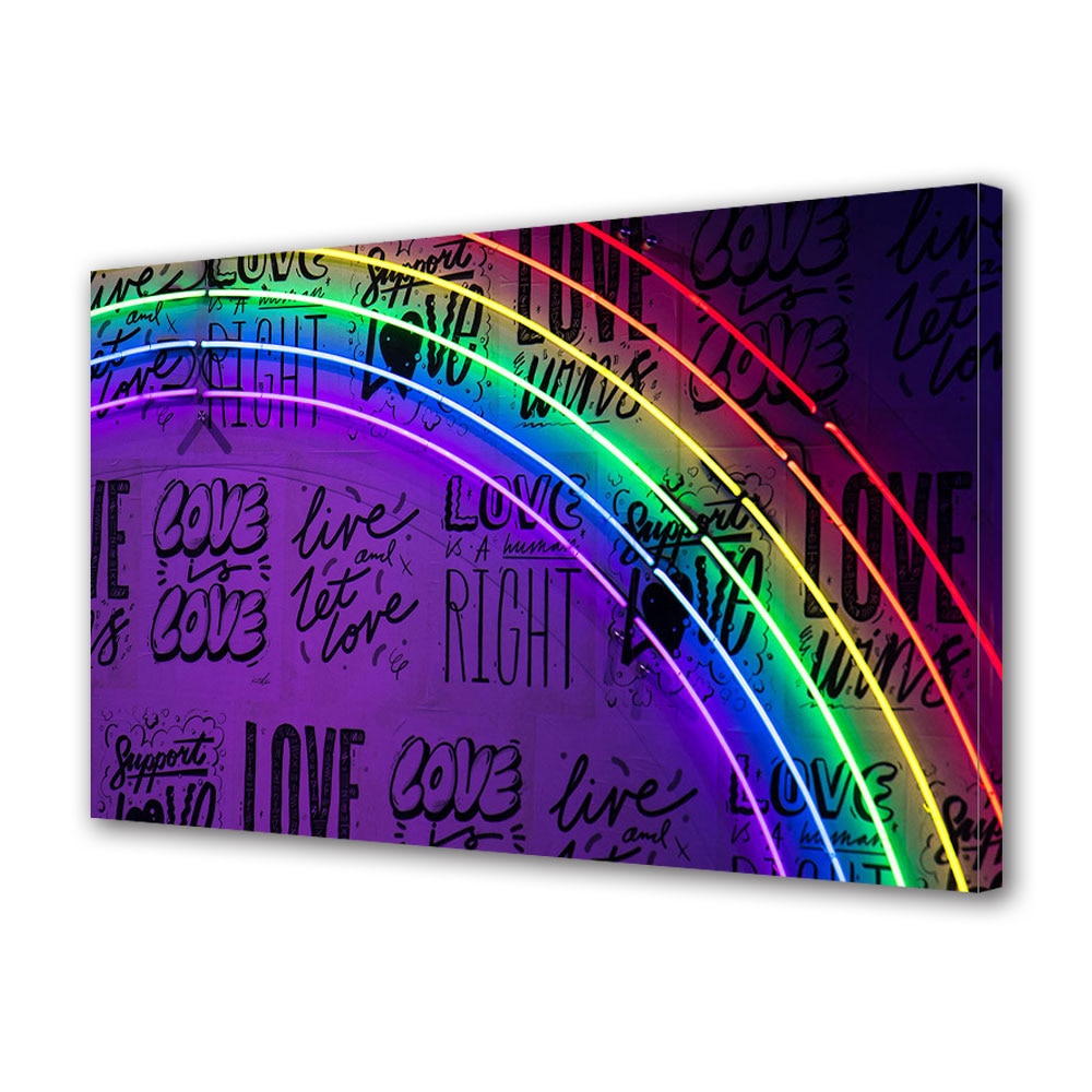 Tablou Canvas Luminos in intuneric VarioView LED, Vday, Curcubeul iubirii, 40 x 60 cm