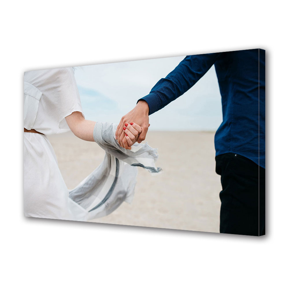 Tablou Canvas Luminos in intuneric VarioView LED, Vday, Impreunarea mainilor, 30 x 45 cm