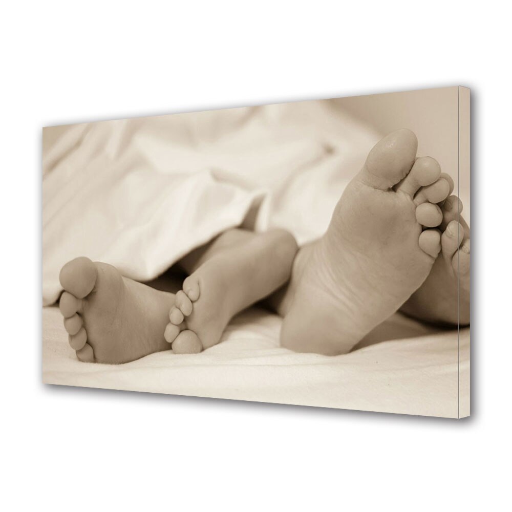 Tablou Canvas Luminos in intuneric VarioView LED, Vday, Picioare indragostite in pat, 30 x 45 cm