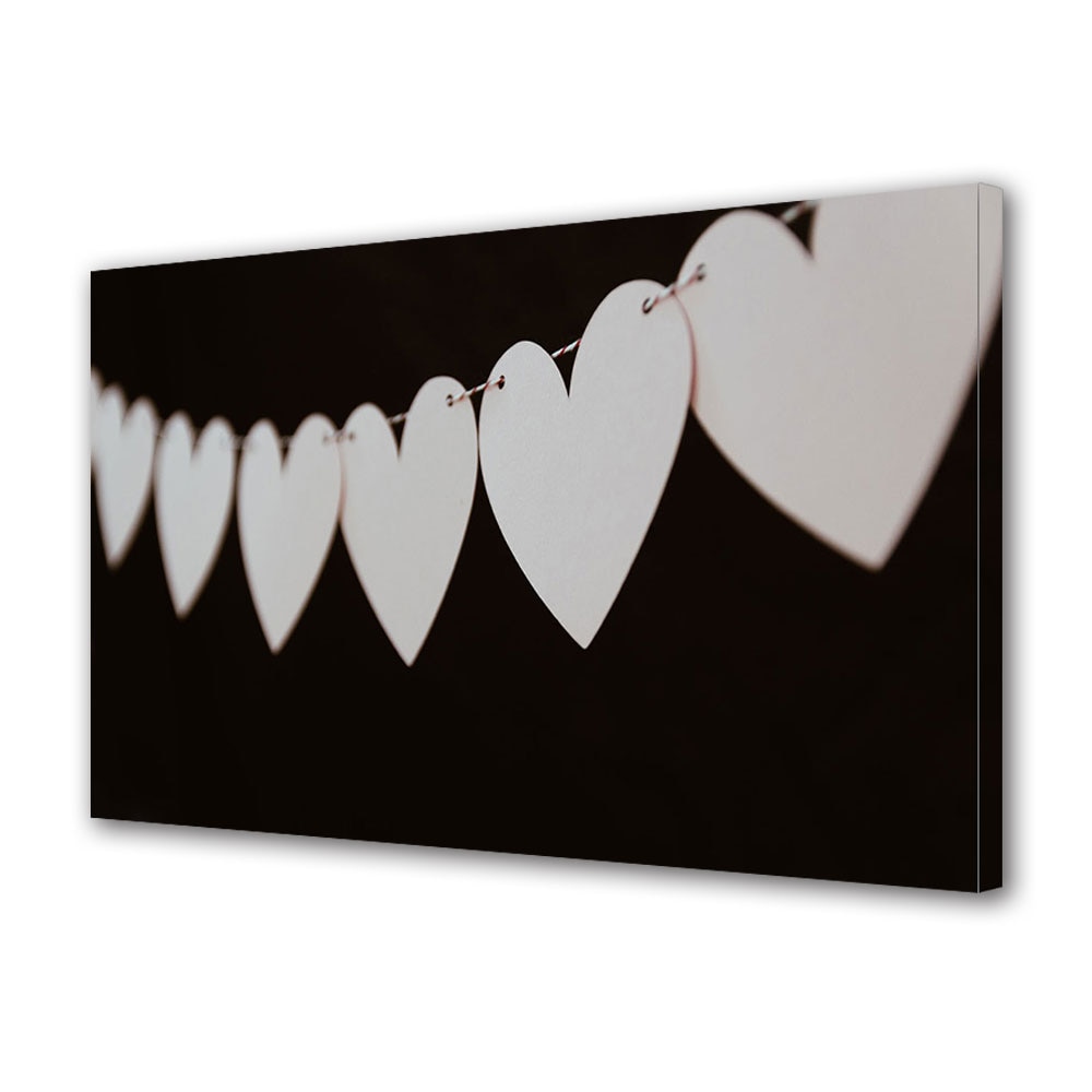 Tablou Canvas Luminos in intuneric VarioView LED, Vday, Inimi agatate, 30 x 45 cm